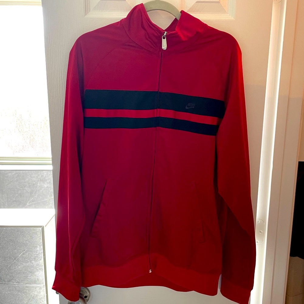 Red Nike Track Jacket (Size Large)